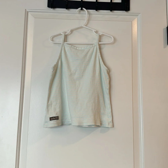 Matilda Jane Girls 8 Honeydew Aqua Tank Stripe Tanktop Wonderful Parade - Picture 4 of 5
